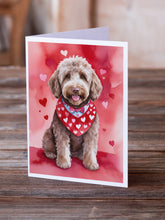 Load image into Gallery viewer, Labradoodle My Valentine Greeting Cards - Blank Note Cards – 8-Pack of Artist-Designed Cards with Envelopes