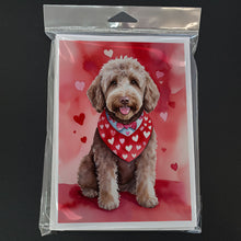 Load image into Gallery viewer, Labradoodle My Valentine Greeting Cards - Blank Note Cards – 8-Pack of Artist-Designed Cards with Envelopes
