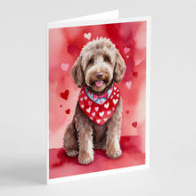 Load image into Gallery viewer, Labradoodle My Valentine Greeting Cards - Blank Note Cards – 8-Pack of Artist-Designed Cards with Envelopes