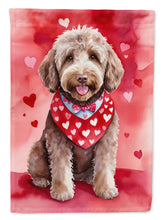 Load image into Gallery viewer, Labradoodle Valentine’s Day Garden Flag – Dog-Themed Heart Yard Decor
