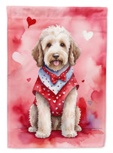 Load image into Gallery viewer, Labradoodle Valentine’s Day Garden Flag – Dog-Themed Heart Yard Decor