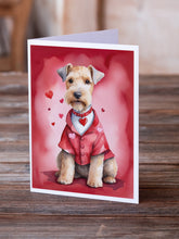 Load image into Gallery viewer, Lakeland Terrier My Valentine Greeting Cards - Blank Note Cards – 8-Pack of Artist-Designed Cards with Envelopes