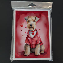 Load image into Gallery viewer, Lakeland Terrier My Valentine Greeting Cards - Blank Note Cards – 8-Pack of Artist-Designed Cards with Envelopes