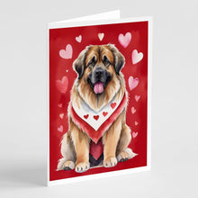 Load image into Gallery viewer, Leonberger My Valentine Greeting Cards - Blank Note Cards – 8-Pack of Artist-Designed Cards with Envelopes