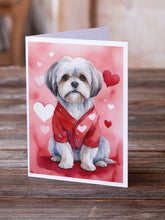 Load image into Gallery viewer, Lhasa Apso My Valentine Greeting Cards - Blank Note Cards – 8-Pack of Artist-Designed Cards with Envelopes
