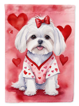 Load image into Gallery viewer, Maltese Valentine’s Day Garden Flag – Dog-Themed Heart Yard Decor