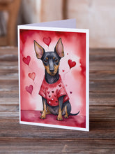 Load image into Gallery viewer, Manchester Terrier My Valentine Greeting Cards - Blank Note Cards – 8-Pack of Artist-Designed Cards with Envelopes