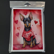 Load image into Gallery viewer, Manchester Terrier My Valentine Greeting Cards - Blank Note Cards – 8-Pack of Artist-Designed Cards with Envelopes
