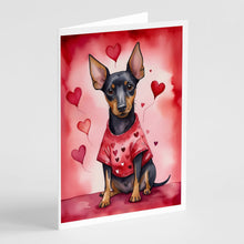 Load image into Gallery viewer, Manchester Terrier My Valentine Greeting Cards - Blank Note Cards – 8-Pack of Artist-Designed Cards with Envelopes