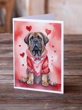 Load image into Gallery viewer, Mastiff My Valentine Greeting Cards - Blank Note Cards – 8-Pack of Artist-Designed Cards with Envelopes