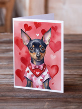 Load image into Gallery viewer, Miniature Pinscher My Valentine Greeting Cards - Blank Note Cards – 8-Pack of Artist-Designed Cards with Envelopes