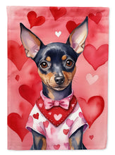 Load image into Gallery viewer, Miniature Pinscher Valentine’s Day Garden Flag – Dog-Themed Heart Yard Decor