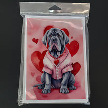Load image into Gallery viewer, Neapolitan Mastiff My Valentine Greeting Cards - Blank Note Cards – 8-Pack of Artist-Designed Cards with Envelopes