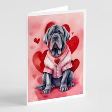 Load image into Gallery viewer, Neapolitan Mastiff My Valentine Greeting Cards - Blank Note Cards – 8-Pack of Artist-Designed Cards with Envelopes