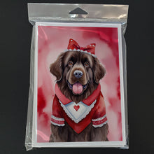 Load image into Gallery viewer, Newfoundland My Valentine Greeting Cards - Blank Note Cards – 8-Pack of Artist-Designed Cards with Envelopes