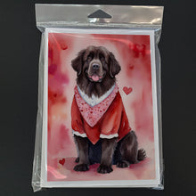 Load image into Gallery viewer, Newfoundland My Valentine Greeting Cards - Blank Note Cards – 8-Pack of Artist-Designed Cards with Envelopes