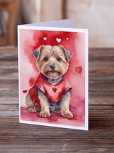 Load image into Gallery viewer, Norfolk Terrier My Valentine Greeting Cards - Blank Note Cards – 8-Pack of Artist-Designed Cards with Envelopes