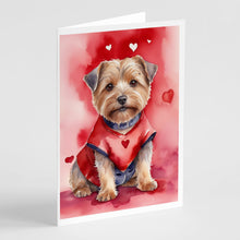 Load image into Gallery viewer, Norfolk Terrier My Valentine Greeting Cards - Blank Note Cards – 8-Pack of Artist-Designed Cards with Envelopes
