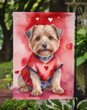 Load image into Gallery viewer, Norfolk Terrier Valentine’s Day Garden Flag – Dog-Themed Heart Yard Decor