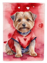 Load image into Gallery viewer, Norfolk Terrier Valentine’s Day Garden Flag – Dog-Themed Heart Yard Decor