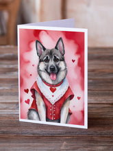 Load image into Gallery viewer, Norwegian Elkhound My Valentine Greeting Cards - Blank Note Cards – 8-Pack of Artist-Designed Cards with Envelopes