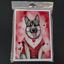 Load image into Gallery viewer, Norwegian Elkhound My Valentine Greeting Cards - Blank Note Cards – 8-Pack of Artist-Designed Cards with Envelopes