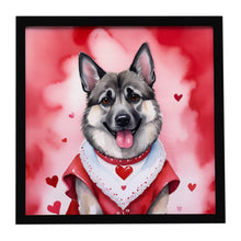 Load image into Gallery viewer, Norwegian Elkhound My Valentine Framed Metal Print