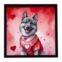 Load image into Gallery viewer, Norwegian Elkhound My Valentine Framed Metal Print