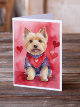 Load image into Gallery viewer, Norwich Terrier My Valentine Greeting Cards - Blank Note Cards – 8-Pack of Artist-Designed Cards with Envelopes