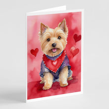 Load image into Gallery viewer, Norwich Terrier My Valentine Greeting Cards - Blank Note Cards – 8-Pack of Artist-Designed Cards with Envelopes