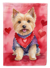 Load image into Gallery viewer, Norwich Terrier Valentine’s Day Garden Flag – Dog-Themed Heart Yard Decor