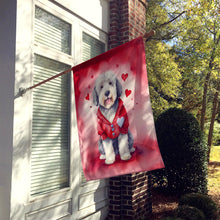 Load image into Gallery viewer, Old English Sheepdog My Valentine House Flag