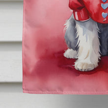 Load image into Gallery viewer, Old English Sheepdog My Valentine House Flag