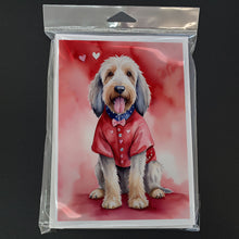 Load image into Gallery viewer, Otterhound My Valentine Greeting Cards - Blank Note Cards – 8-Pack of Artist-Designed Cards with Envelopes