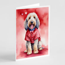 Load image into Gallery viewer, Otterhound My Valentine Greeting Cards - Blank Note Cards – 8-Pack of Artist-Designed Cards with Envelopes