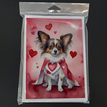 Load image into Gallery viewer, Papillon My Valentine Greeting Cards - Blank Note Cards – 8-Pack of Artist-Designed Cards with Envelopes