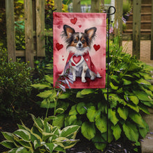 Load image into Gallery viewer, Papillon Valentine’s Day Garden Flag – Dog-Themed Heart Yard Decor