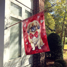 Load image into Gallery viewer, Pekingese My Valentine House Flag