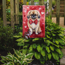 Load image into Gallery viewer, Pekingese Valentine’s Day Garden Flag – Dog-Themed Heart Yard Decor