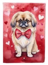 Load image into Gallery viewer, Pekingese Valentine’s Day Garden Flag – Dog-Themed Heart Yard Decor