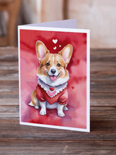 Load image into Gallery viewer, Corgi My Valentine Greeting Cards - Blank Note Cards – 8-Pack of Artist-Designed Cards with Envelopes