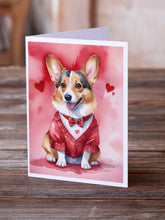 Load image into Gallery viewer, Corgi My Valentine Greeting Cards - Blank Note Cards – 8-Pack of Artist-Designed Cards with Envelopes