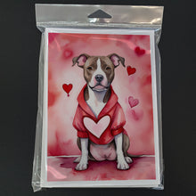 Load image into Gallery viewer, Pit Bull Terrier My Valentine Greeting Cards - Blank Note Cards – 8-Pack of Artist-Designed Cards with Envelopes