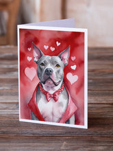 Load image into Gallery viewer, Pit Bull Terrier My Valentine Greeting Cards - Blank Note Cards – 8-Pack of Artist-Designed Cards with Envelopes