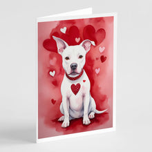 Load image into Gallery viewer, Pit Bull Terrier My Valentine Greeting Cards - Blank Note Cards – 8-Pack of Artist-Designed Cards with Envelopes