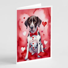 Load image into Gallery viewer, Pointer My Valentine Greeting Cards - Blank Note Cards – 8-Pack of Artist-Designed Cards with Envelopes