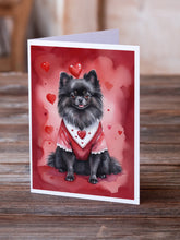 Load image into Gallery viewer, Pomeranian My Valentine Greeting Cards - Blank Note Cards – 8-Pack of Artist-Designed Cards with Envelopes