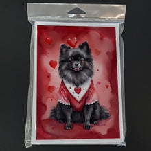 Load image into Gallery viewer, Pomeranian My Valentine Greeting Cards - Blank Note Cards – 8-Pack of Artist-Designed Cards with Envelopes