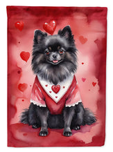Load image into Gallery viewer, Pomeranian Valentine’s Day Garden Flag – Dog-Themed Heart Yard Decor
