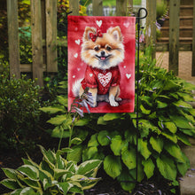 Load image into Gallery viewer, Pomeranian Valentine’s Day Garden Flag – Dog-Themed Heart Yard Decor